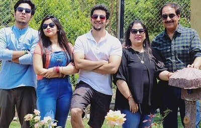 Gagan Arora pictured with his family