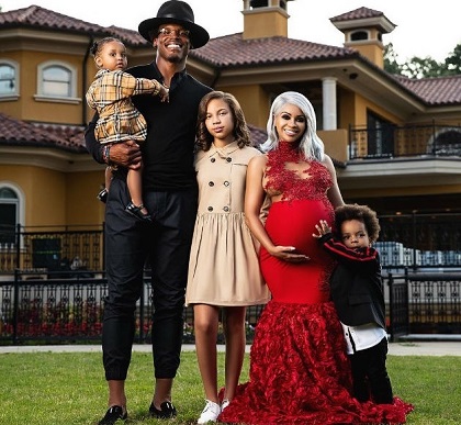 Kia Proctor with her partner Cam Newton and kids