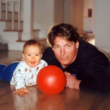 A childhood picture of Will Reeve with his dad Christopher Reeve