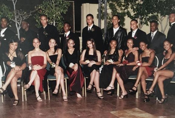 Aja Metoyer during her school days pictured along with her classmates