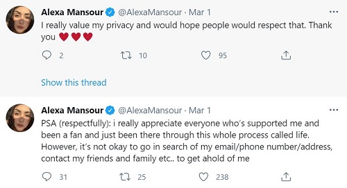 Alexa Mansour tweet