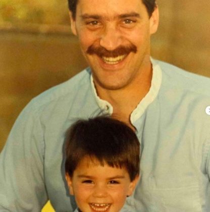An old picture of Ben Shapiro with his dad David Shapiro