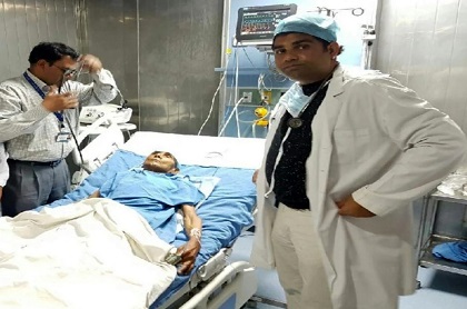 Anand Singh Bisht in hospital