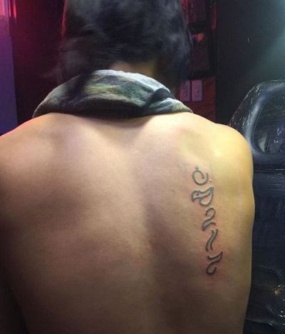 Angillyn Serrano Gorenss fiance had inked her name on his back as a tattoo