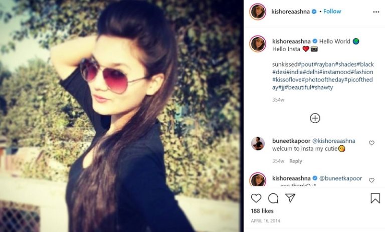Ashna Kishore Instagram debut post