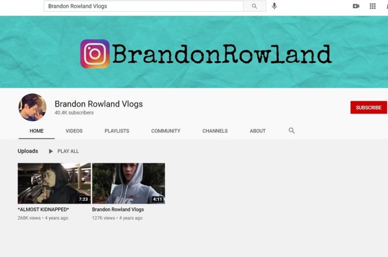 Brandon Rowland has a Vlogging channel