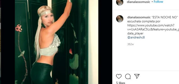 Diana Lasso promoting her new single Esta Noche No