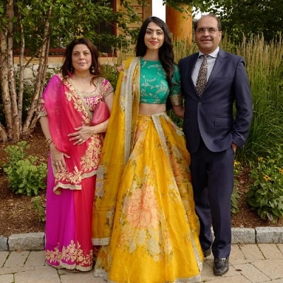 Elissa Patel photographed with her father Ohmkar Paritala and mother