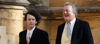 Elliott Spencer and Stephen Fry going to Eugenies marriage ceremony