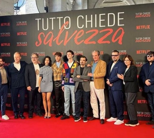 Federico Cesari with the casts of Everything Calls for Salvation