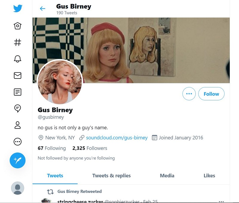 Gus Birney Twitter account