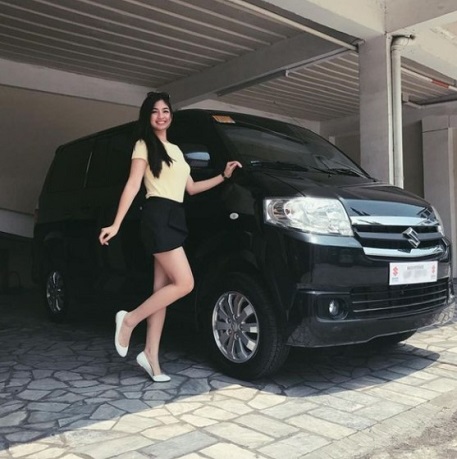 Heaven Peralejo with her personal car
