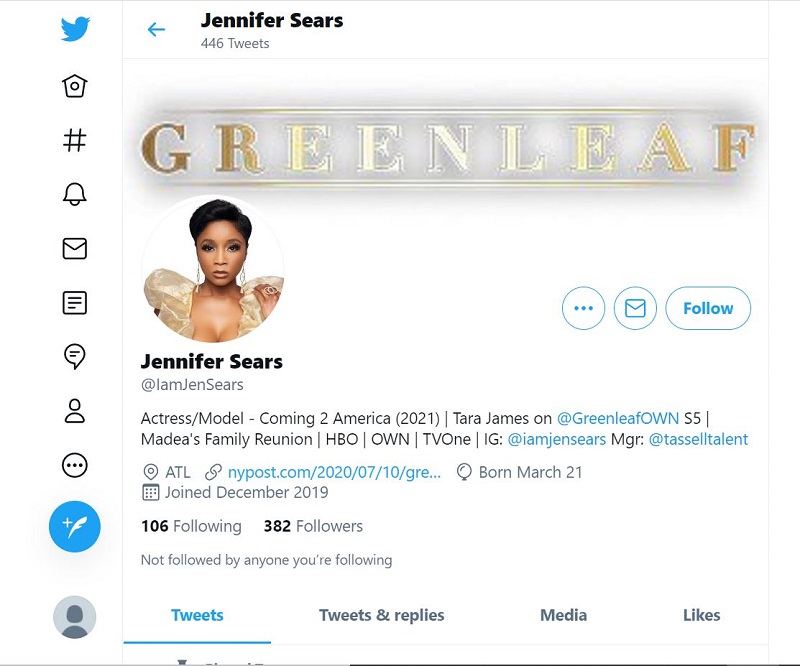 Jennifer Sears Twitter account