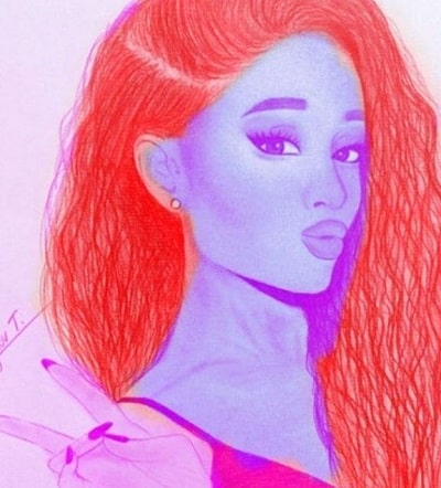 Kim Geong Min made the portrait of Ariana Grande