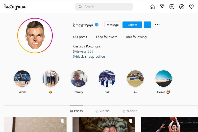 Kristaps Porzingis has 1.5 million followers on Instagram