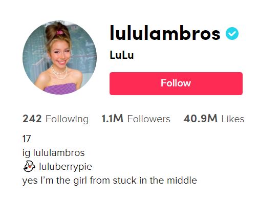 Lulu Lambros TikTok Profile