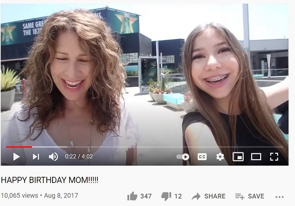 Lulu Lambros with mom in a video posted on her YoTube channel