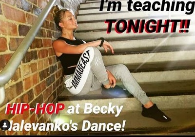 Maesi Caes as a dance taecher in Becky Nelevankos dance