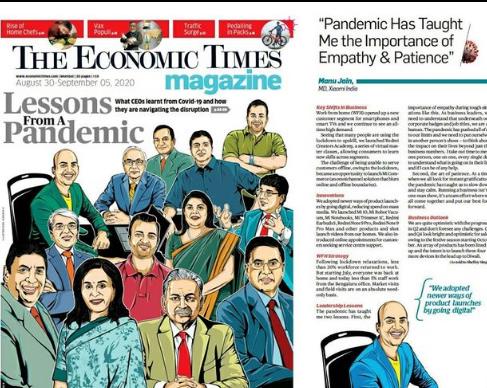 Manu Kumar Jain as a leader of buiseness in Economic Times newspaper