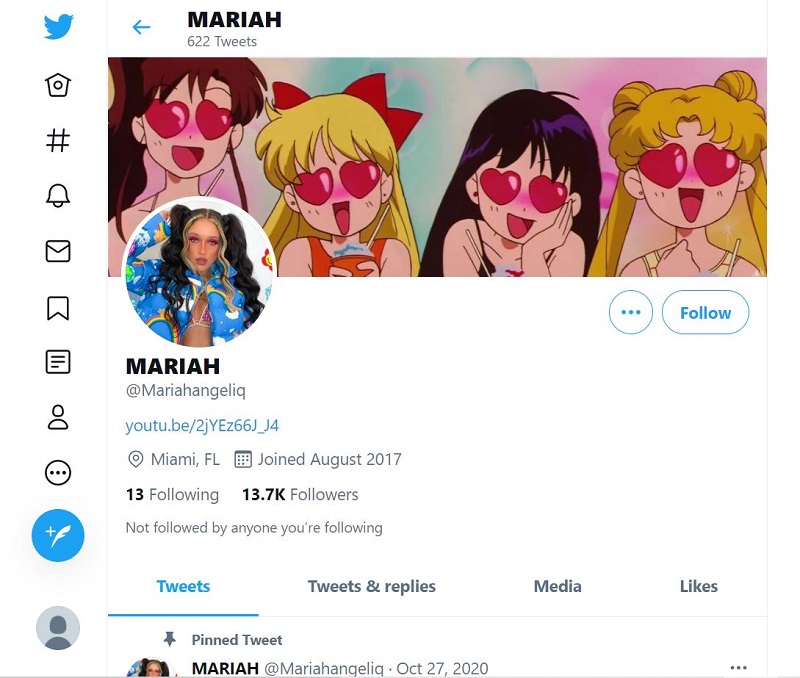 Mariah Angeliq Twitter account