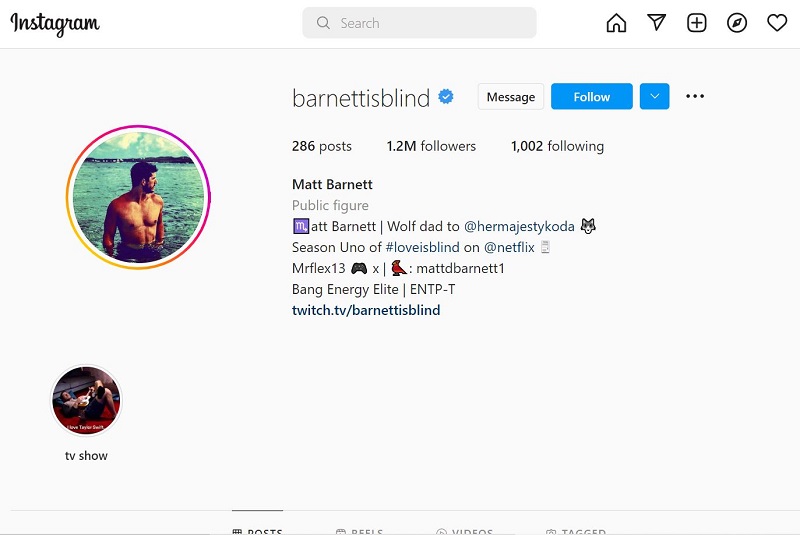 Matt Barnett has 1.2 million on Instagram
