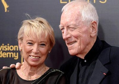 Max von Sydow with his second wife Catherine Brelet French Producer and Documentary Filmmaker