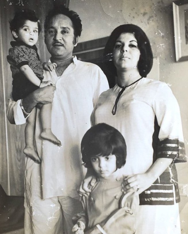 Menaka Irani with her husband Kamran Khan and children Sajid and Farah Khan