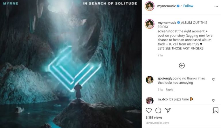 Myrne Instagram debut post