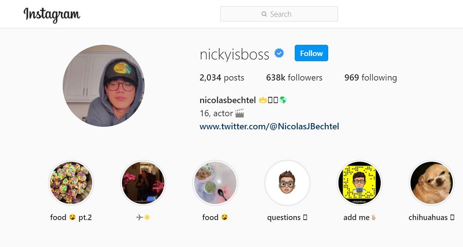Nicolas Bechtel Instagram Account