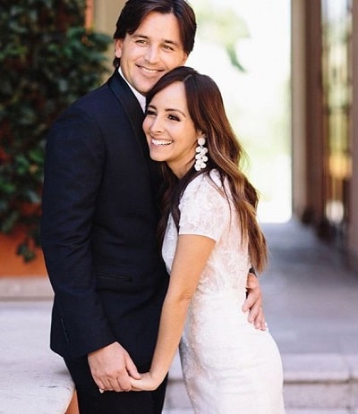 Patrick McGrath posing along with her spouse Lilliana Vazquez during their pre wedding shoot