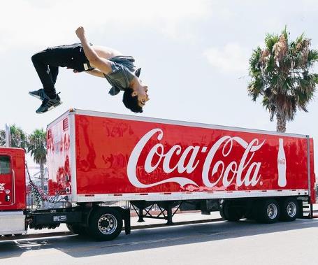 Trevor Tordjman flipping for a Coca Cola Commercial