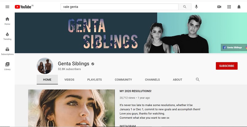 Vale Genta YouTube channel