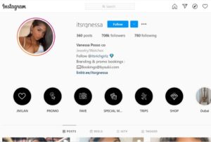 Vanessa Possos Instagram account