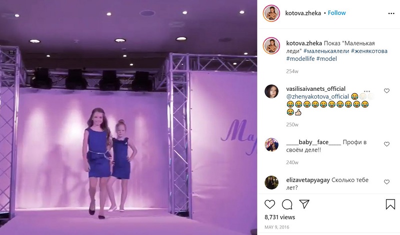Zhenya Kotova Instagram debut post